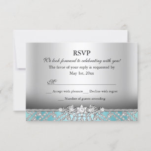Elegant Diamond Blue RSVP