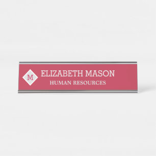 Elegant Diamond Customisable Desk Name Plate