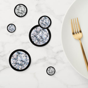 Elegant Diamond Gemstone on Black Confetti