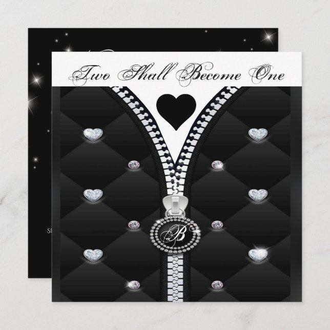 ELEGANT DIAMOND HEART INVITATION (Front/Back)