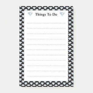 Elegant diamond pattern Lined Things To Do Post-it Notes