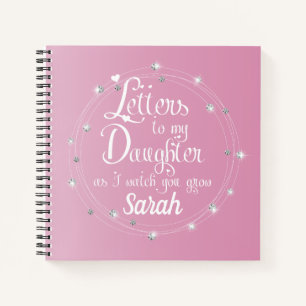 Elegant diamond pink bright  Letters to Daughter Notebook