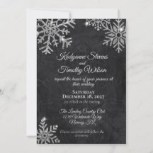 Elegant Diamond Snowflakes on Black Wedding