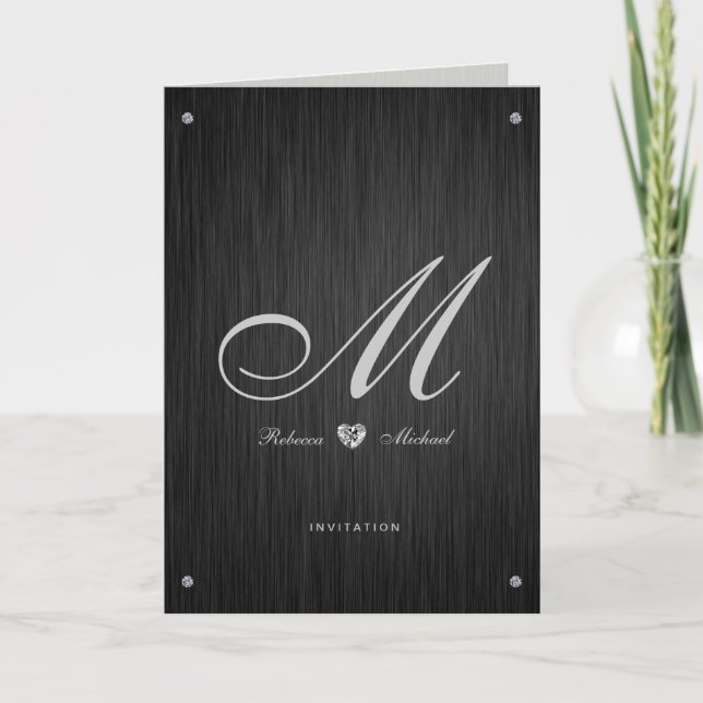 Elegant Diamond Themed Wedding Invitations (Front)