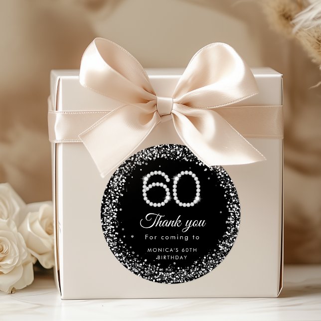 Elegant Diamonds 60th Birthday Thank you Sticker (Creator Uploaded)