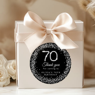 Elegant Diamonds 70th Birthday Thank you Sticker