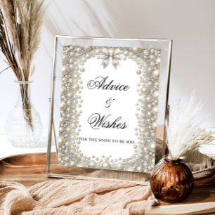 Elegant Diamonds and Pearls Advice and Wishes Poster