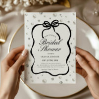 Elegant Diamonds and Pearls Bow Bridal Shower