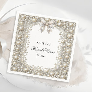 Elegant Diamonds and Pearls Bridal Shower Napkin