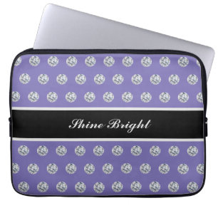 Elegant Diamonds on Lavender Blue Laptop Laptop Sleeve