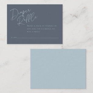 Elegant Diaper Raffle   Dusty Blue Enclosure Card