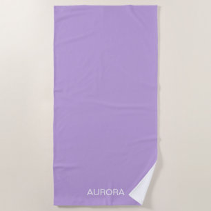 Elegant Digital Lavender Personalised Name -  Beach Towel