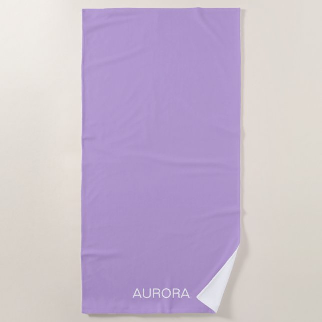 Elegant Digital Lavender Personalised Name -  Beach Towel (Front)