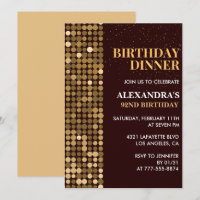 Elegant Dinner Glitter Black Gold 92nd birthday