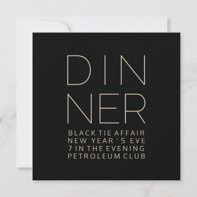 Elegant Dinner Invitation Card (Front)