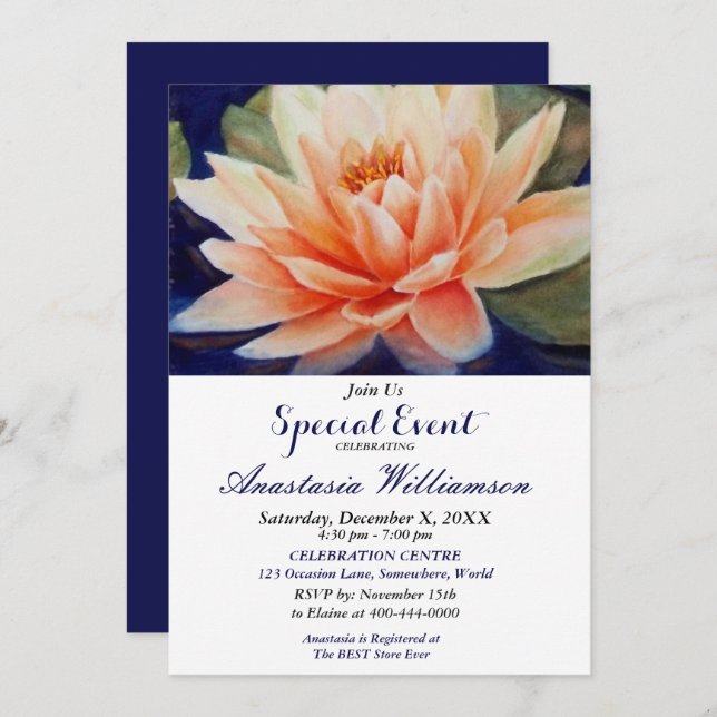 ELEGANT DINNER PARTY EVENT INVITE (Front/Back)