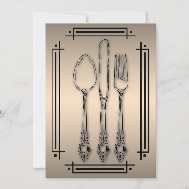 Elegant Dinner Party Invitation (Front)