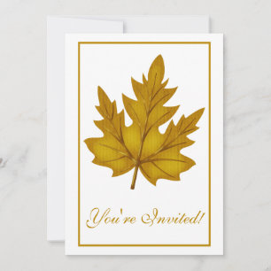 Elegant Dinner Party Invitation Autumn Leaf 2