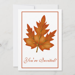 Elegant Dinner Party Invitation Autumn Leaf 5