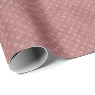Elegant Dirty Blush Pink Snowflake Christmas Gift Wrapping Paper