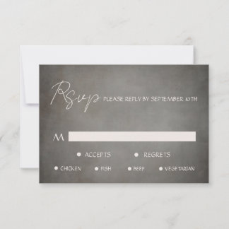 Elegant Distressed Minimal Meal Choice RSVP Card