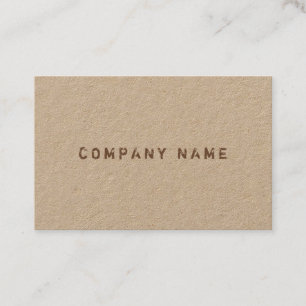 Elegant Distressed Text Template Real Kraft Paper Business Card