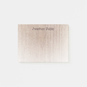 Elegant Distressed Text Wood Look Modern Template Post-it Notes