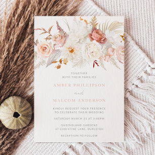 Elegant Divine Blush and White Floral Wedding Invitation