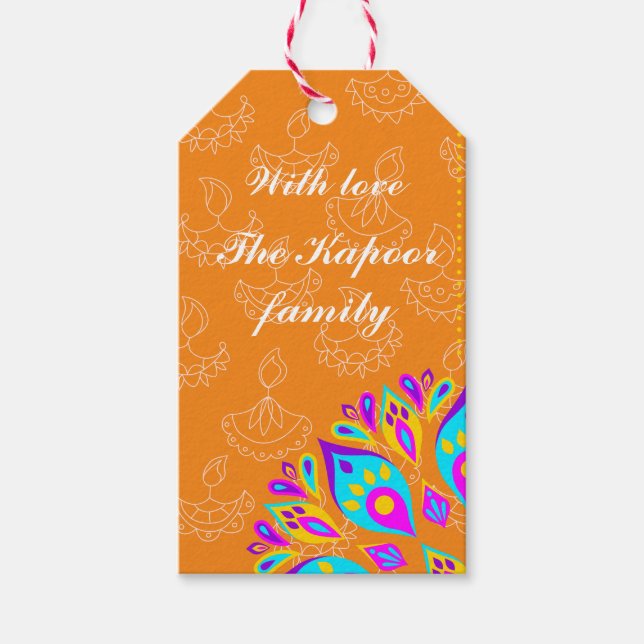 Elegant Diwali  Gift Tags (Front)