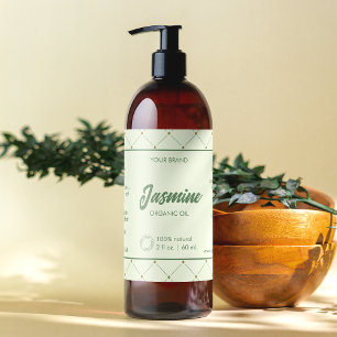 Elegant DIY Cosmetic Bottle Label in Retro Green