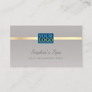 Elegant DIY Your Logo Business Name Silver & Gold Business Card