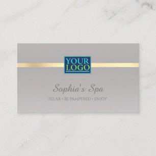 Elegant DIY Your Logo Business Name Silver & Gold Card