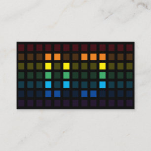 Elegant DJ rainbow squares music equalizer VJ Business Card