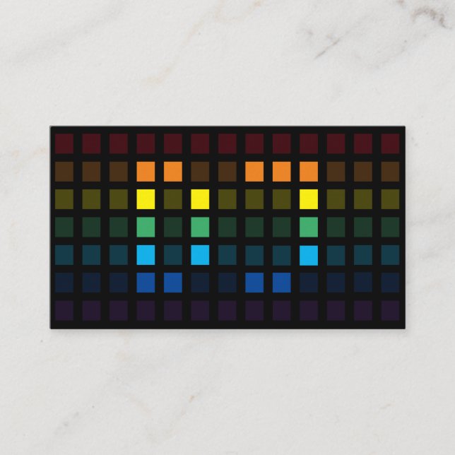 Elegant DJ rainbow squares music equalizer VJ Business Card (Front)