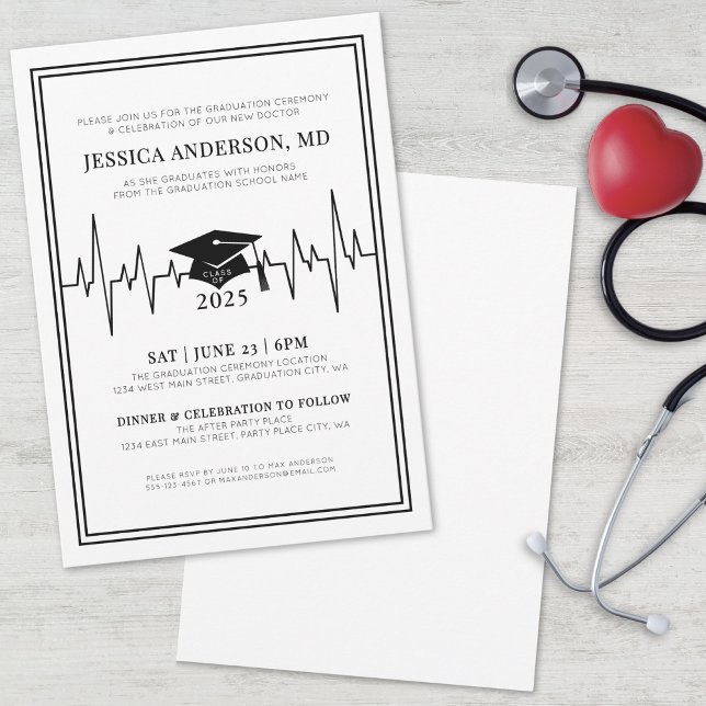 Elegant Doctor Medical Nursing School Graduation Invitation (Elegant Doctor Medical Nursing School Graduation Invitation)