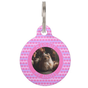 Elegant Dog Dad Gift Chevron Pattern Pet Tag