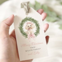 Elegant Dog Merry Christmas Gift Tags