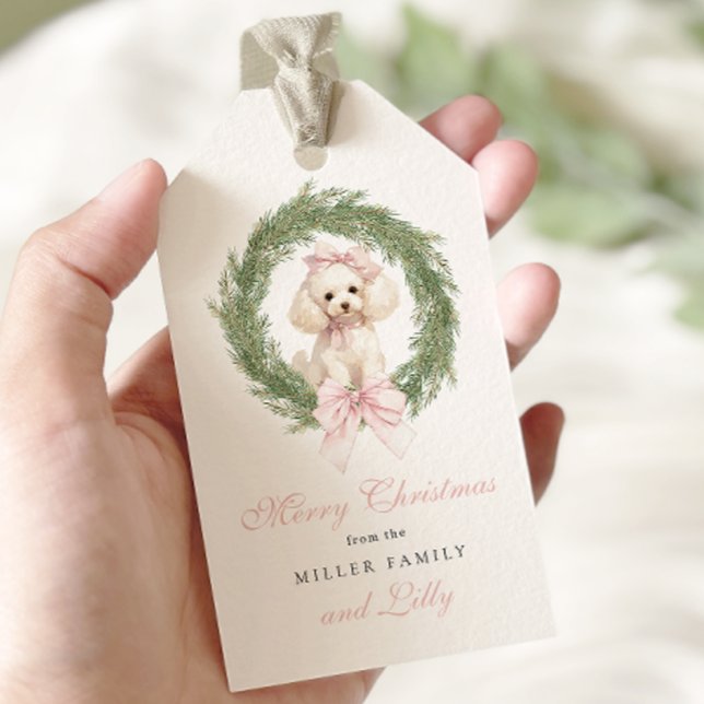Elegant Dog Merry Christmas Gift Tags (Creator Uploaded)