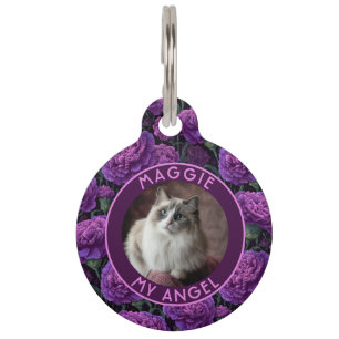 Elegant Dog Owner Gift Carnations Pet Tag