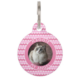 Elegant Dog Owner Gift Chevron Print Pet Tag