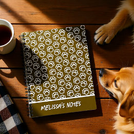 Elegant Dog paws brown personalized spiral Notebook