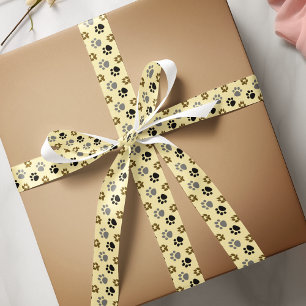 Elegant Dog pet paws cream Satin Ribbon