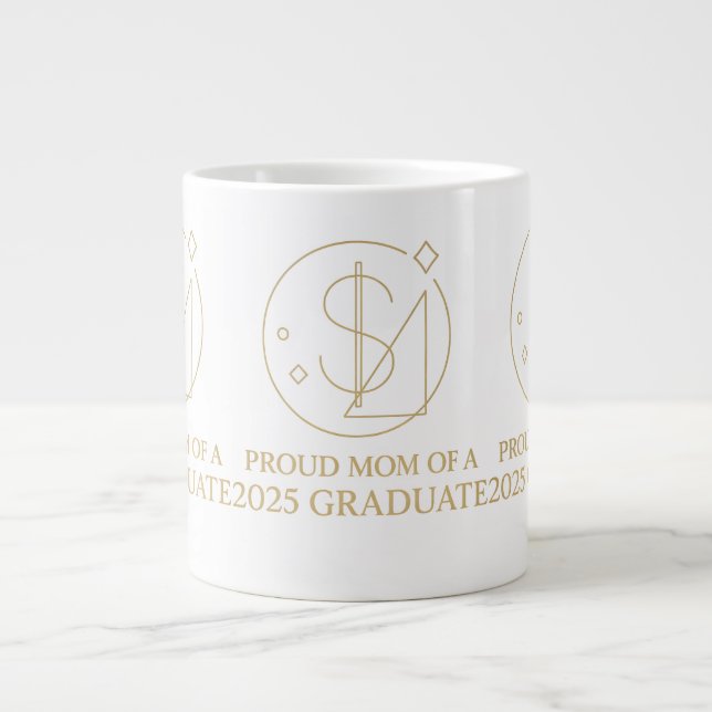Elegant Dollar Pride – Class of 2025 Mum Badge Large Coffee Mug (Front)
