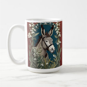 Elegant Donkey and Lily of The Valley Flowers Coffee Mug