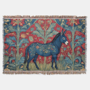 Elegant Donkey William Morris Inspired Patterned Throw Blanket