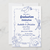 Elegant Doodle Style Hand Drawn Graduation 