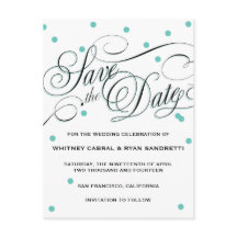 Elegant Dot Blue Save the Date