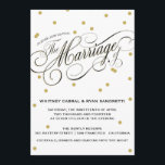 Elegant Dot Gold Wedding Invitation<br><div class="desc">Festive and stylish; this modern chic invitation sparkles with Gold dots and an airy script font in Black and Gold that evokes pure romance. Matching Save-the-Date and Response card are also available. Add an Envelopments wedding stamp from our extensive postage collection to match perfectly with your invitation. Envelopments envelopes, envelope...</div>