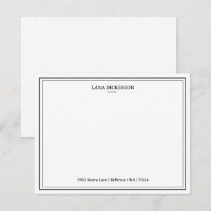Elegant Double Border Personalised Stationery Flat Card