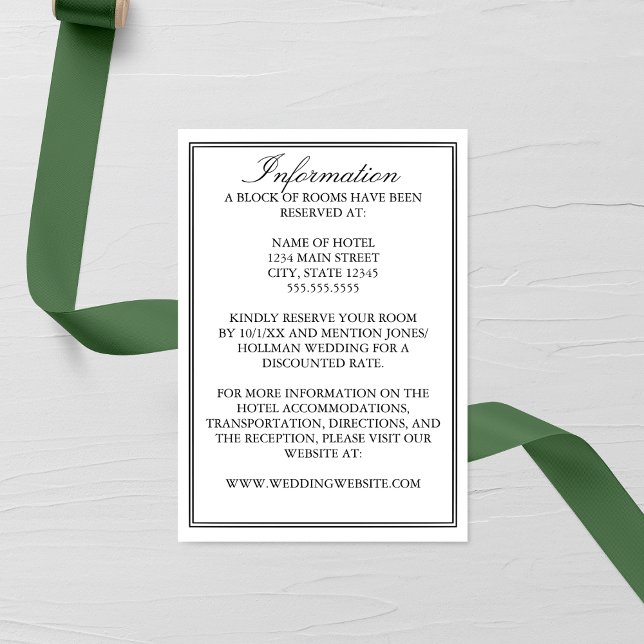Elegant Double Border Wedding Enclosure Card (Creator Uploaded)